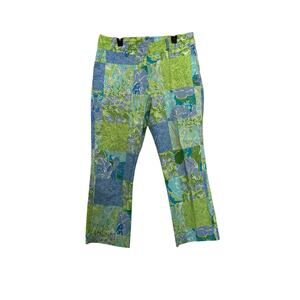 Vintage Lilly Pulitzer White Label Patchwork Clam Digger Crop Pants Preppy SZ 8
